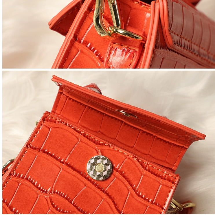 2020New PU Leather Small Square Bag Trendy Crossbody Women's Bag Stone Pattern Handbag Mini Bag minibags