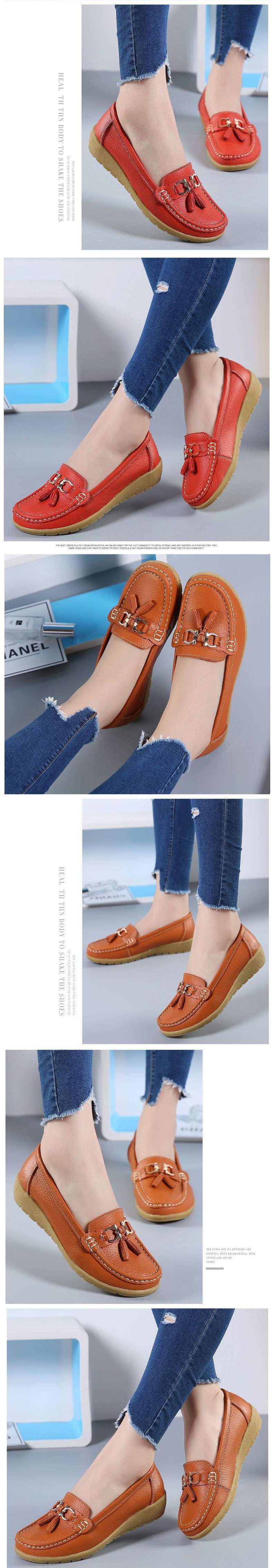 Women's Shoes Flat Soft Sole Thick Sole Loafers Thickened Nurse Shoes Rubber Sole Wedge Slip-On Women's Shoes