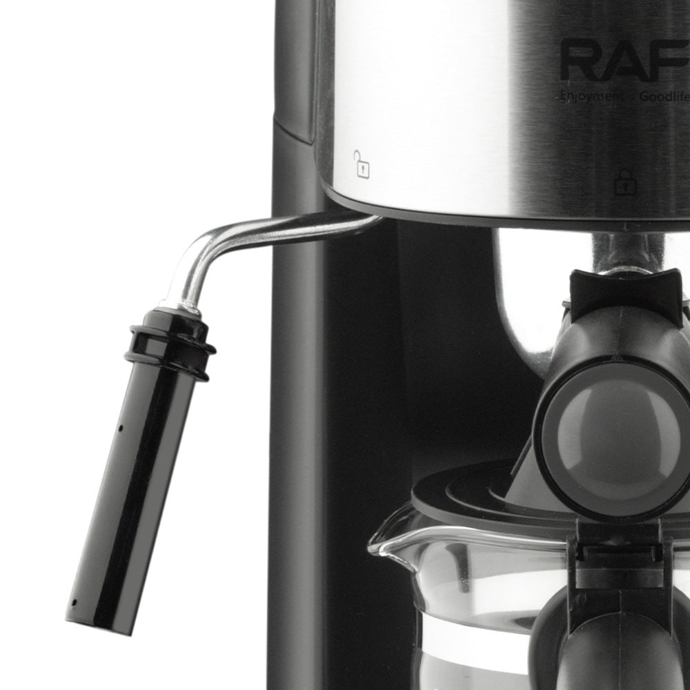 RAF European Standard Italian Coffee Machine for Home Use, Small Semi-Automatic High-Pressure Steam Milk Frother for Office