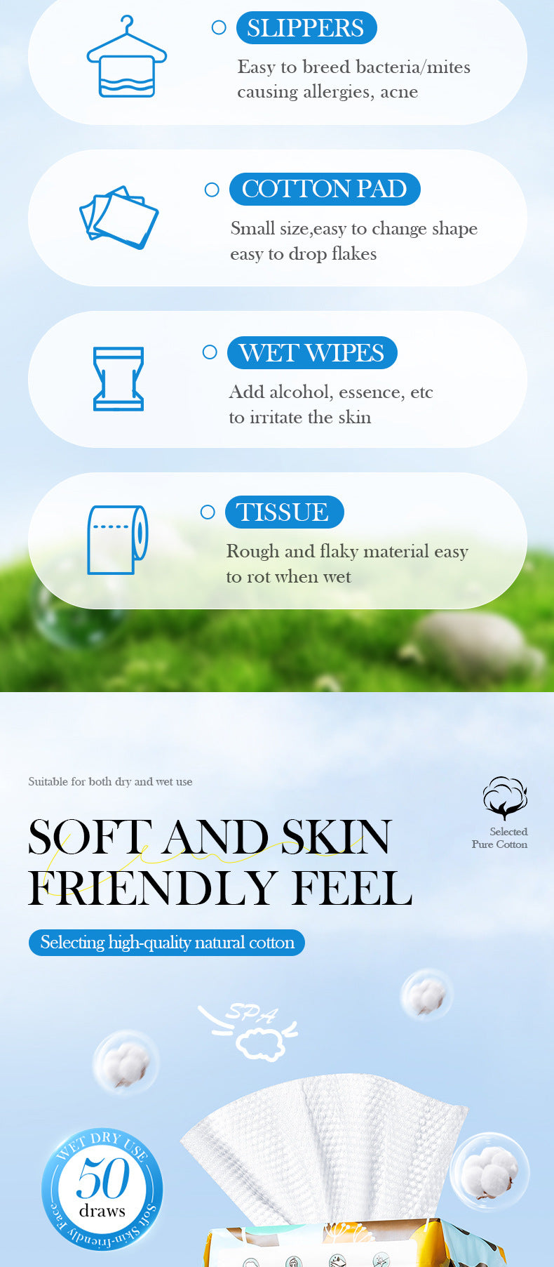 Pure Cotton Skin-Friendly Face Towel50Pumping SADOER Daily Makeup Remover Towels Face Towels Cross-Border Wholesale