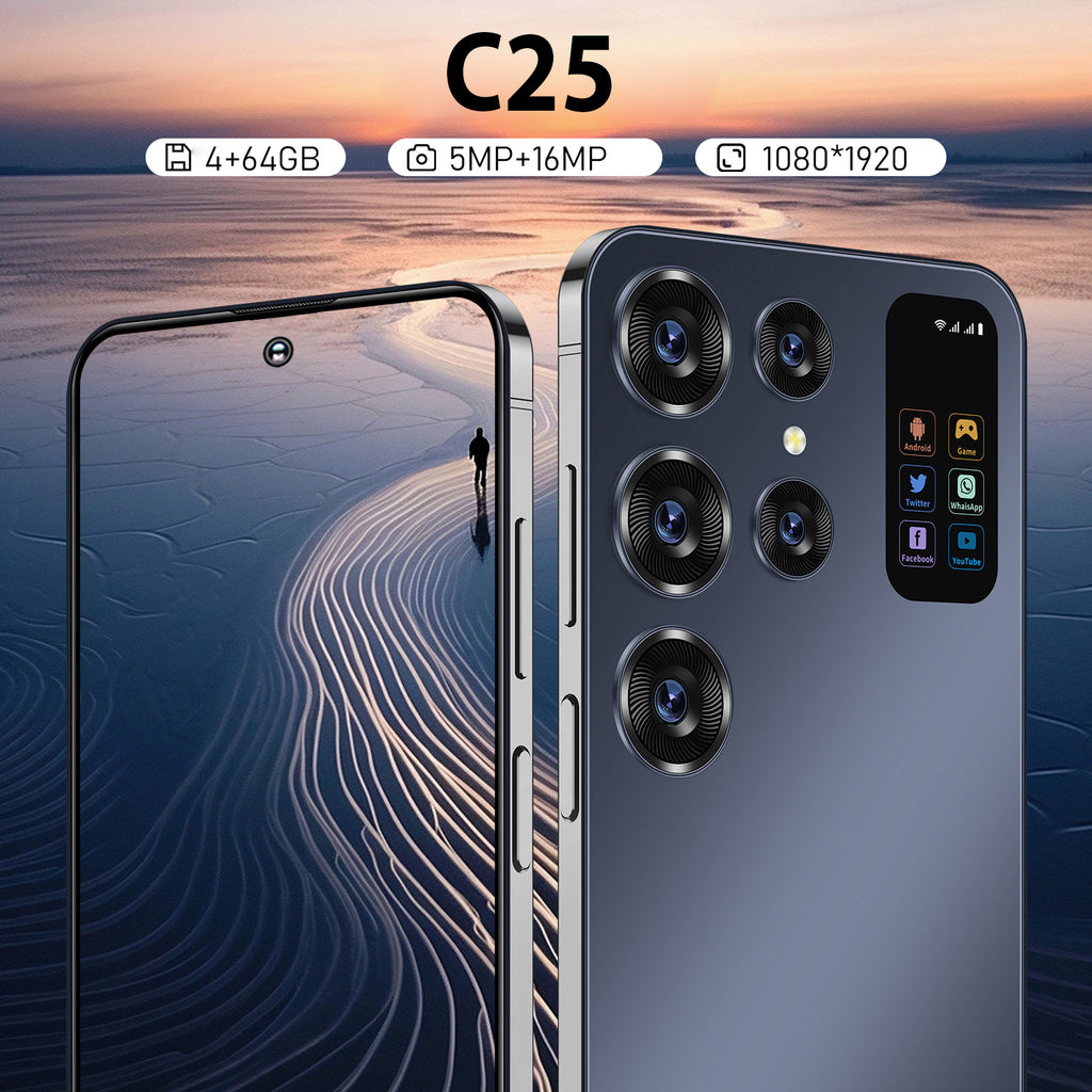 new smartphone C25 Android7.3Inch Large Screen4+64G Smartphone Shopee