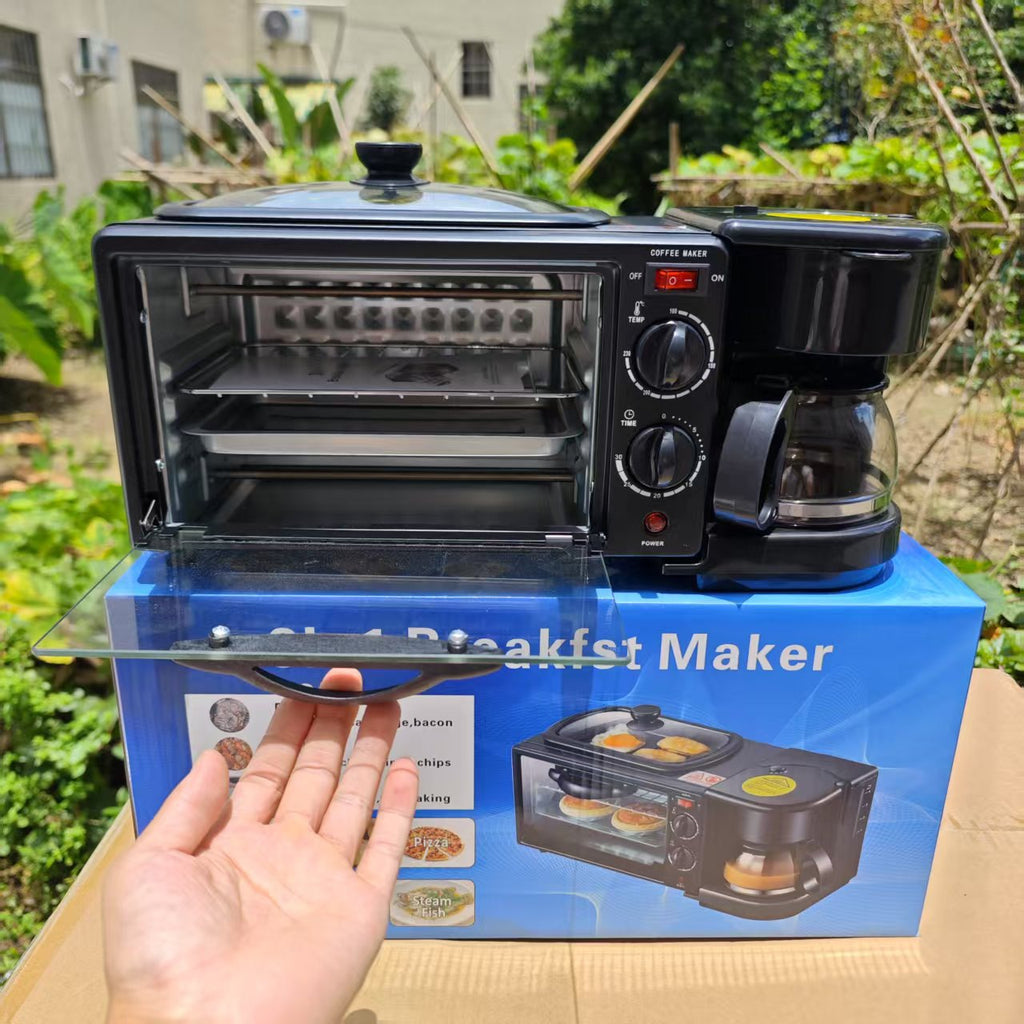 Export Multifunctional Household 3-in-1 Breakfast Machine Coffee Machine Bread Machine Intelligent Timing Baking Electric Oven