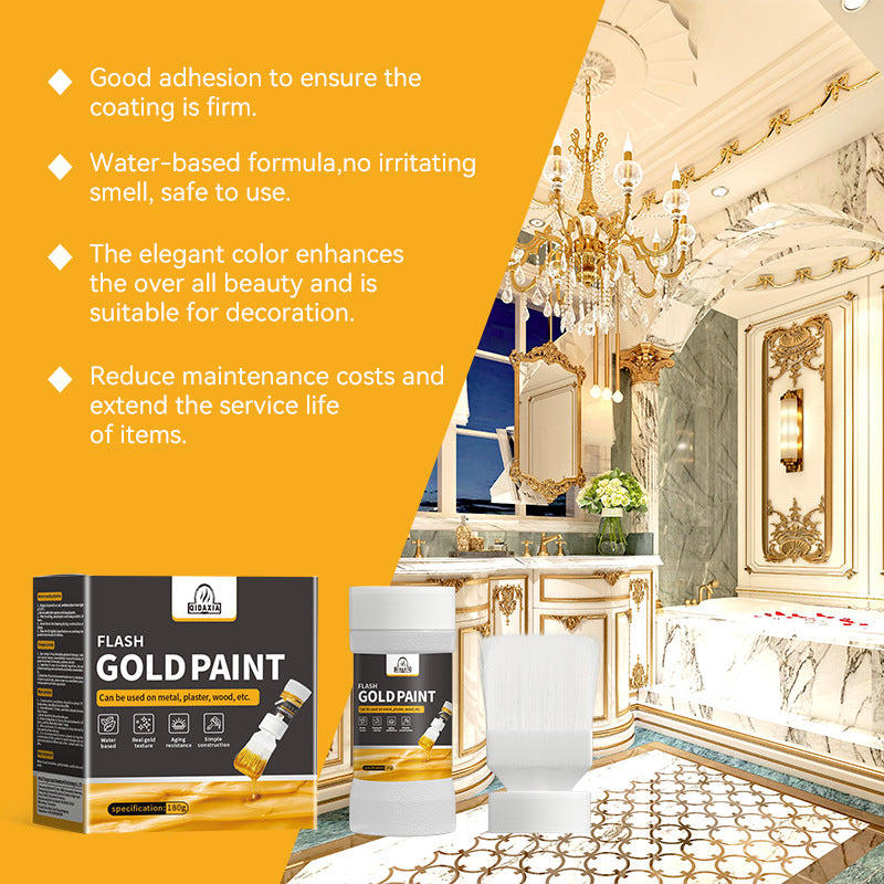 Water-based Gold Foil Paint Gold Paint Water-based Paint Iron Art Iron Door Railing Renovation with Brush Paint Manufacturer