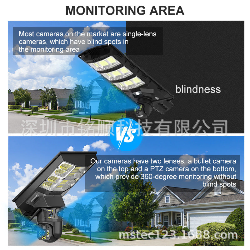 New All-in-One Solar Street Light Surveillance Camera Outdoor Dual-Lens Dual-View HD4G Camera