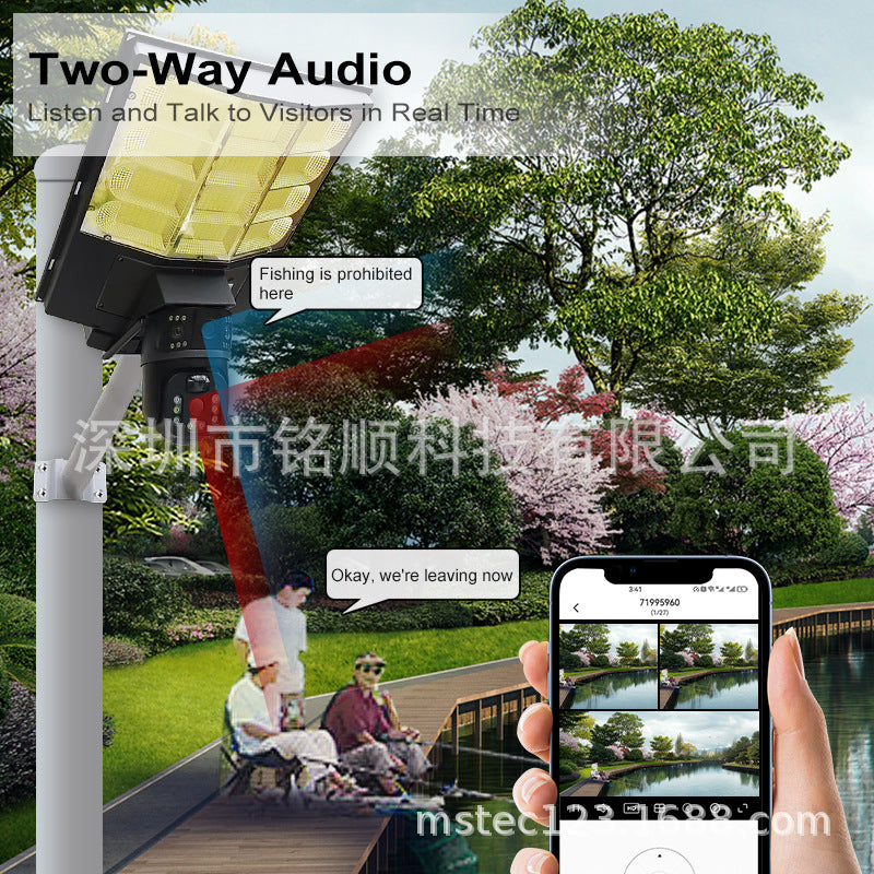 New All-in-One Solar Street Light Surveillance Camera Outdoor Dual-Lens Dual-View HD4G Camera