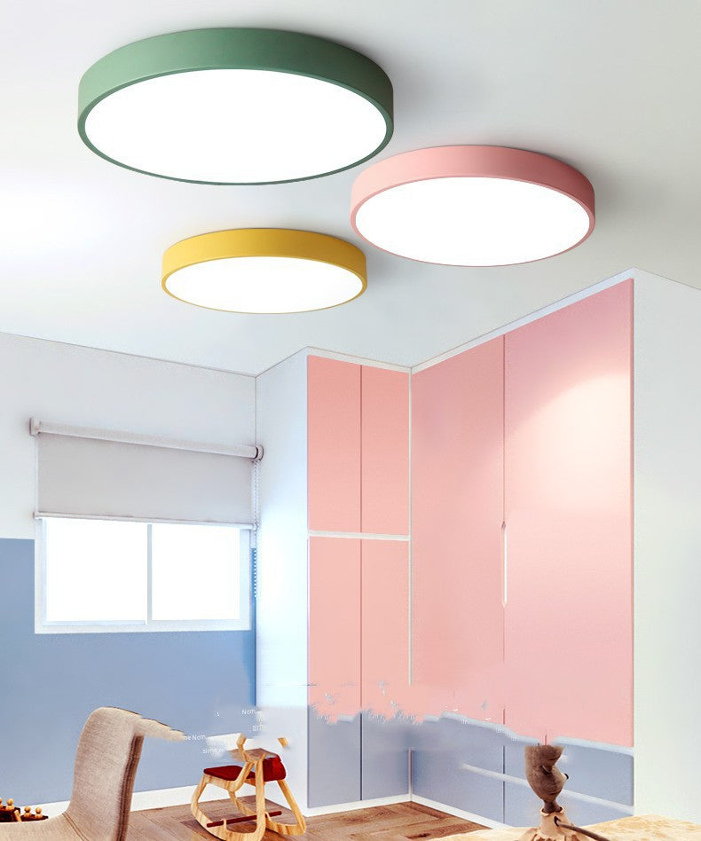 Bedroom Lamp Ceiling Lamp Modern Simple Warm Macaron Lighting led Nordic Round Living Room Children's Room Lamp