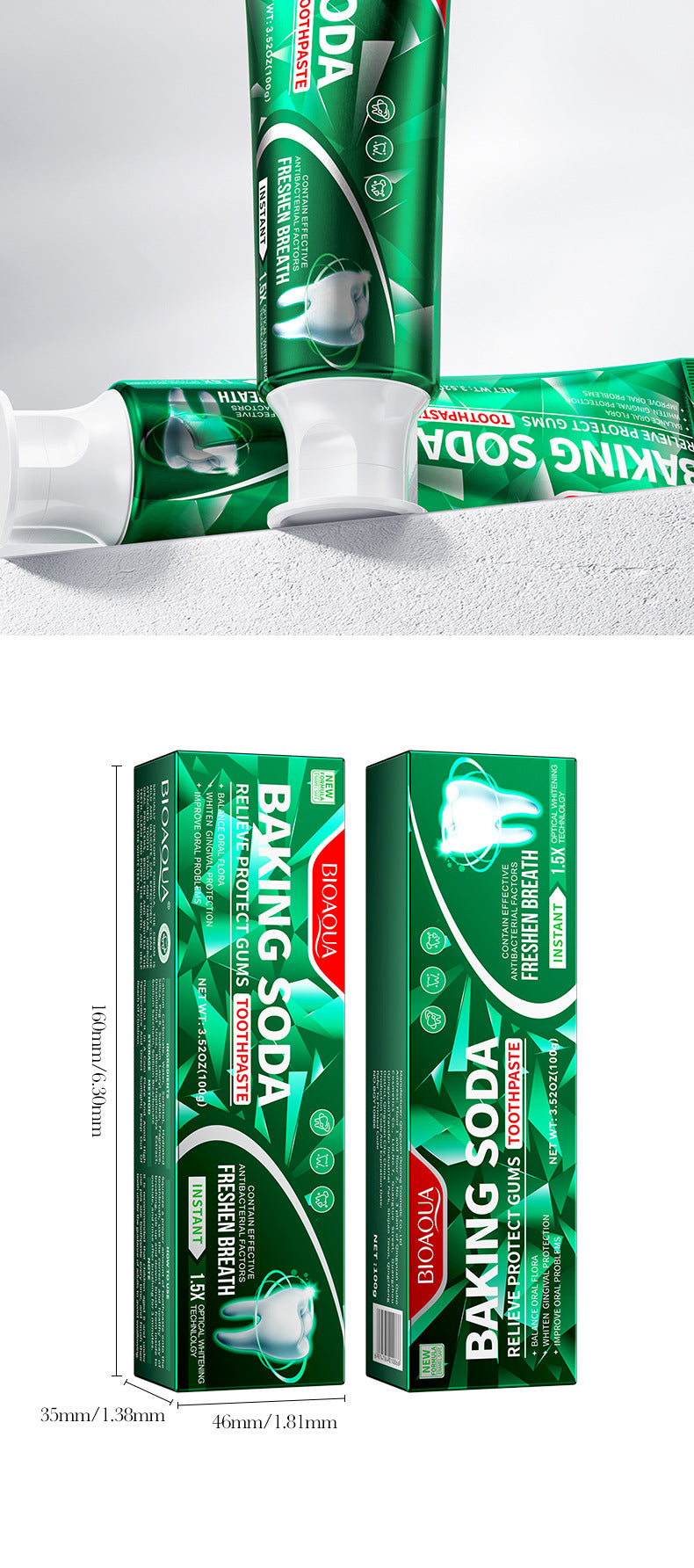 All English Toothpaste100g BIOAOUA Baking Soda Gum Care Niacinamide Fresh  Wholesale