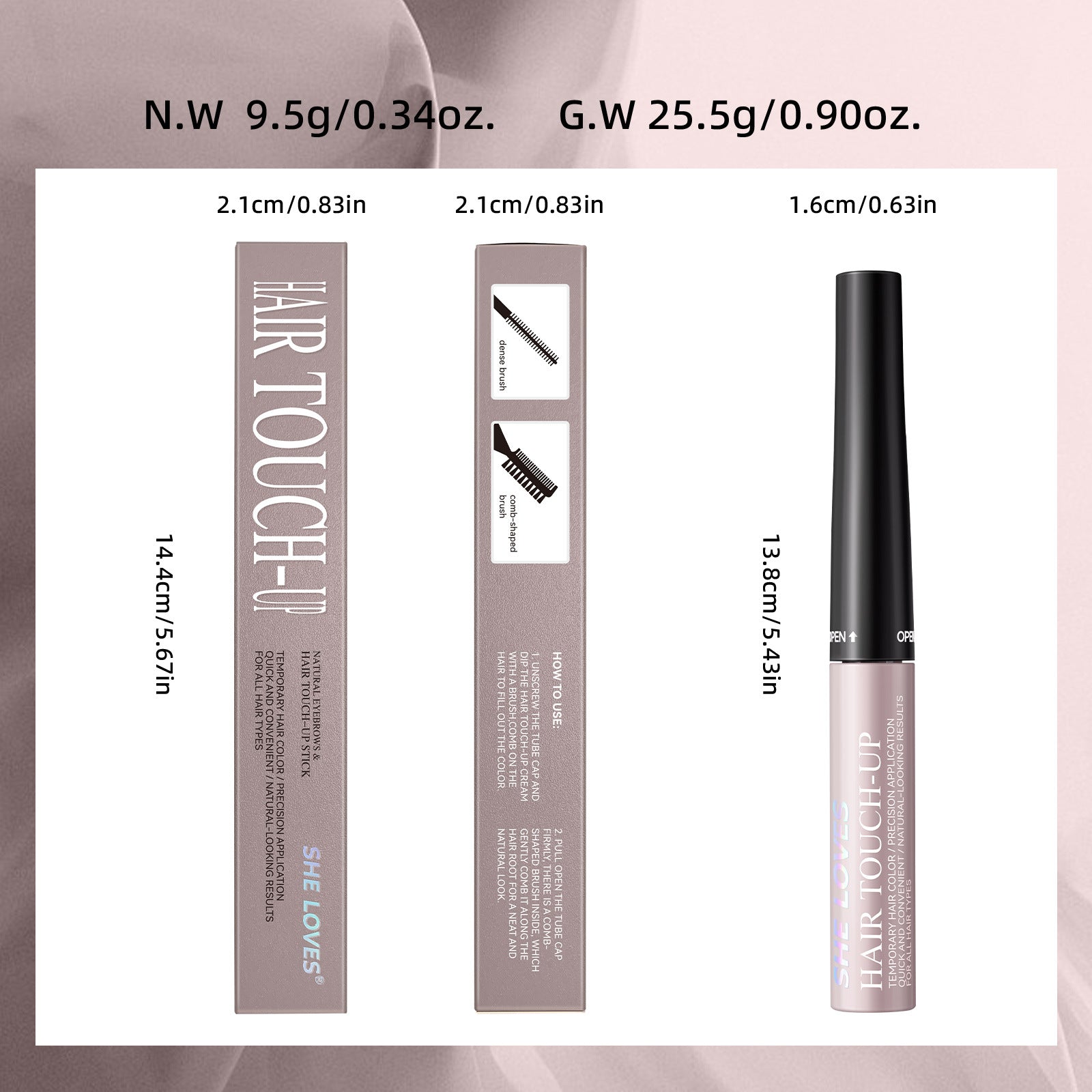 sheloves White Hair Color Stick Covers Gray Roots Non-Staining Waterproof Hair Stick