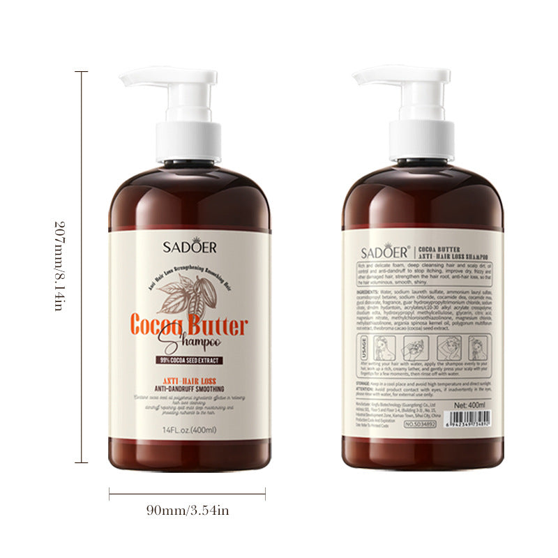 Full English Cocoa Oil Anti-Hair Loss Shampoo SADOER Clean and Smooth Shampoo  Wholesale