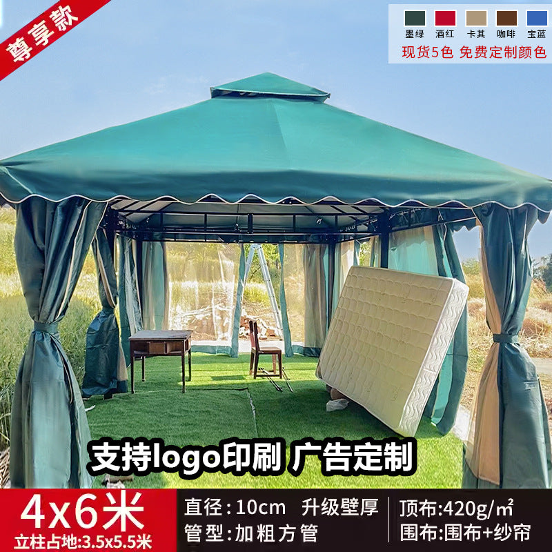 Outdoor Sunshade Canopy Rain Shelter Courtyard Garden Villa Four-legged Pavilion Advertising Event Large Roman Tent Umbrella Wholesale