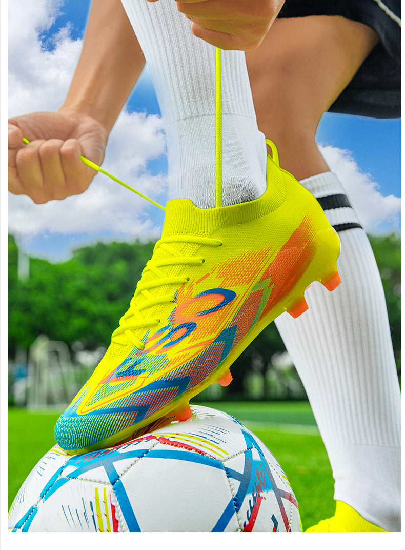 Manufacturer Football Shoes Long Spikes Student Adult Outdoor Turf Training Shoes Professional Competition Sports Shoes Wholesale