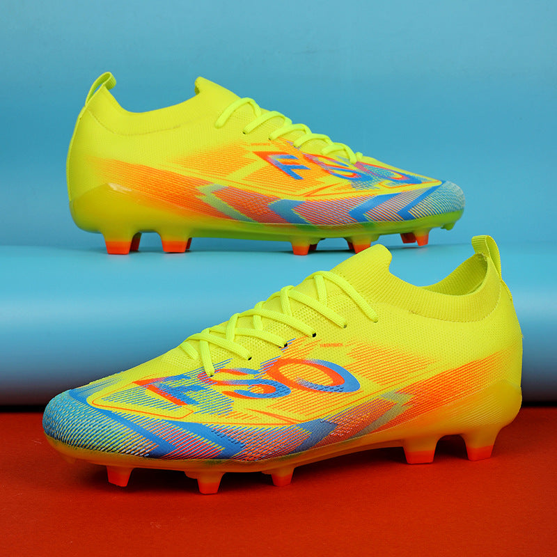 Manufacturer Football Shoes Long Spikes Student Adult Outdoor Turf Training Shoes Professional Competition Sports Shoes Wholesale