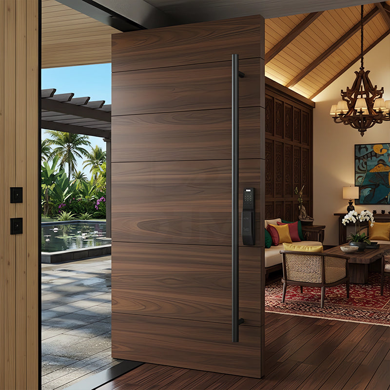China Top Manufacturer Personalized Customization House Main Door Wooden Front Entrance Exterior Door Wood Hidden Pivot Door