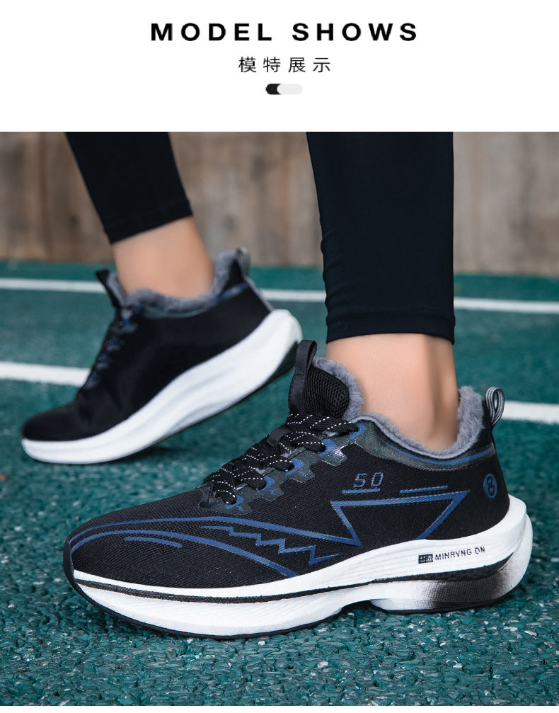 Red Rabbit8PRO Fleece-Lined Warm Running Shoes Outdoor Sports Casual Lightning Men and Women Real Explosive Carbon Plate Anti-Slip Running Shoes