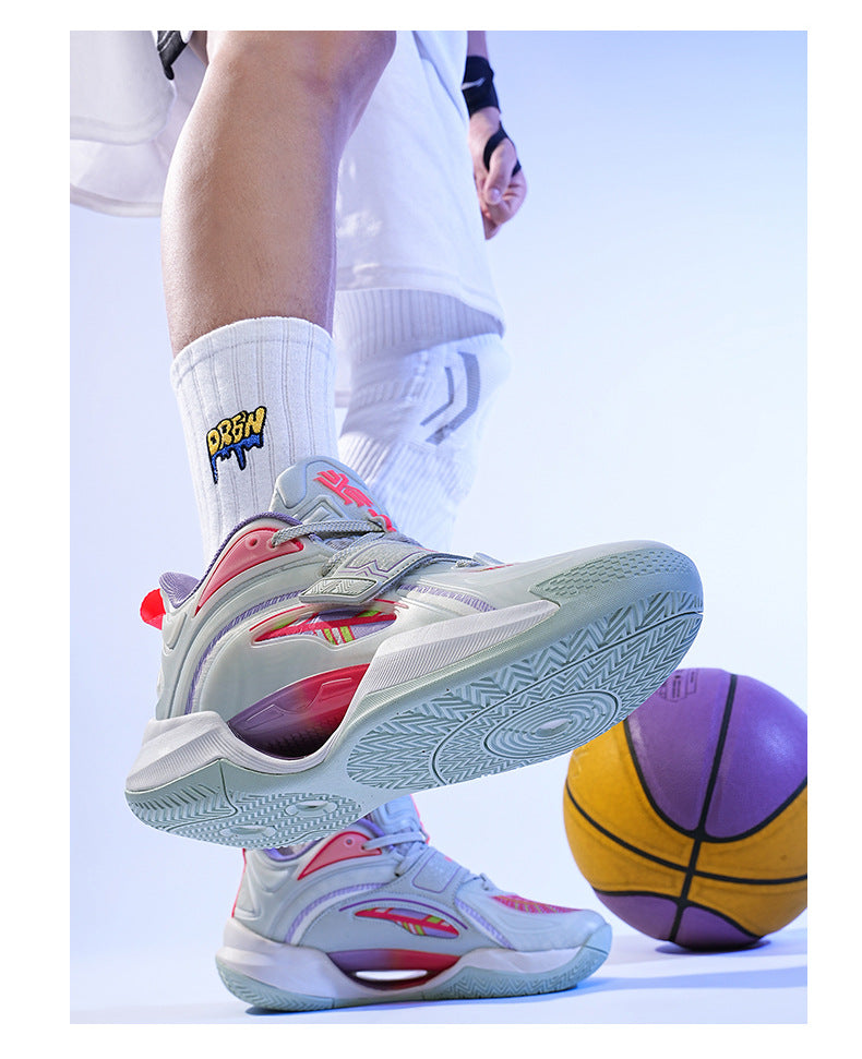 Plus Size Trendy Fashion Mesh Breathable Sports Shoes Youth Training Combat High Elastic Wear-Resistant Basketball Shoes