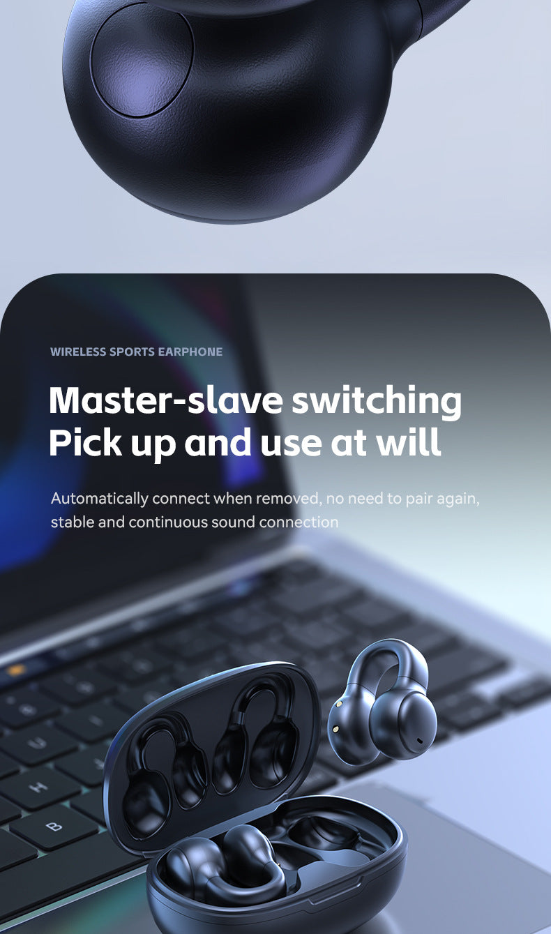 Popular M30Ear Clip Bone Conduction Sports High-End Ultra-Long Battery Life Wireless Bluetooth Earphones Wholesale