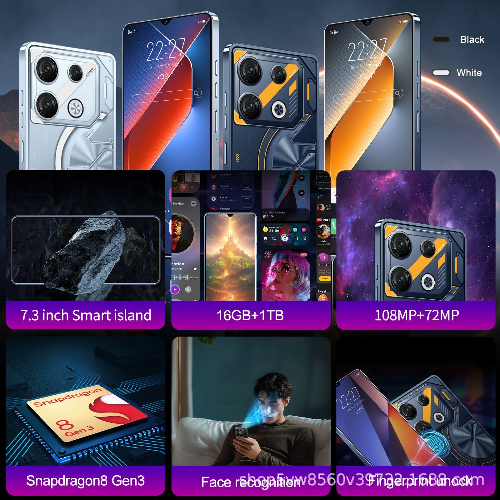 Hot-selling Mobile Phones GT10 Pro Large Screen Android Smart16+1TB Factory Price for Mobile Phones(Popular)