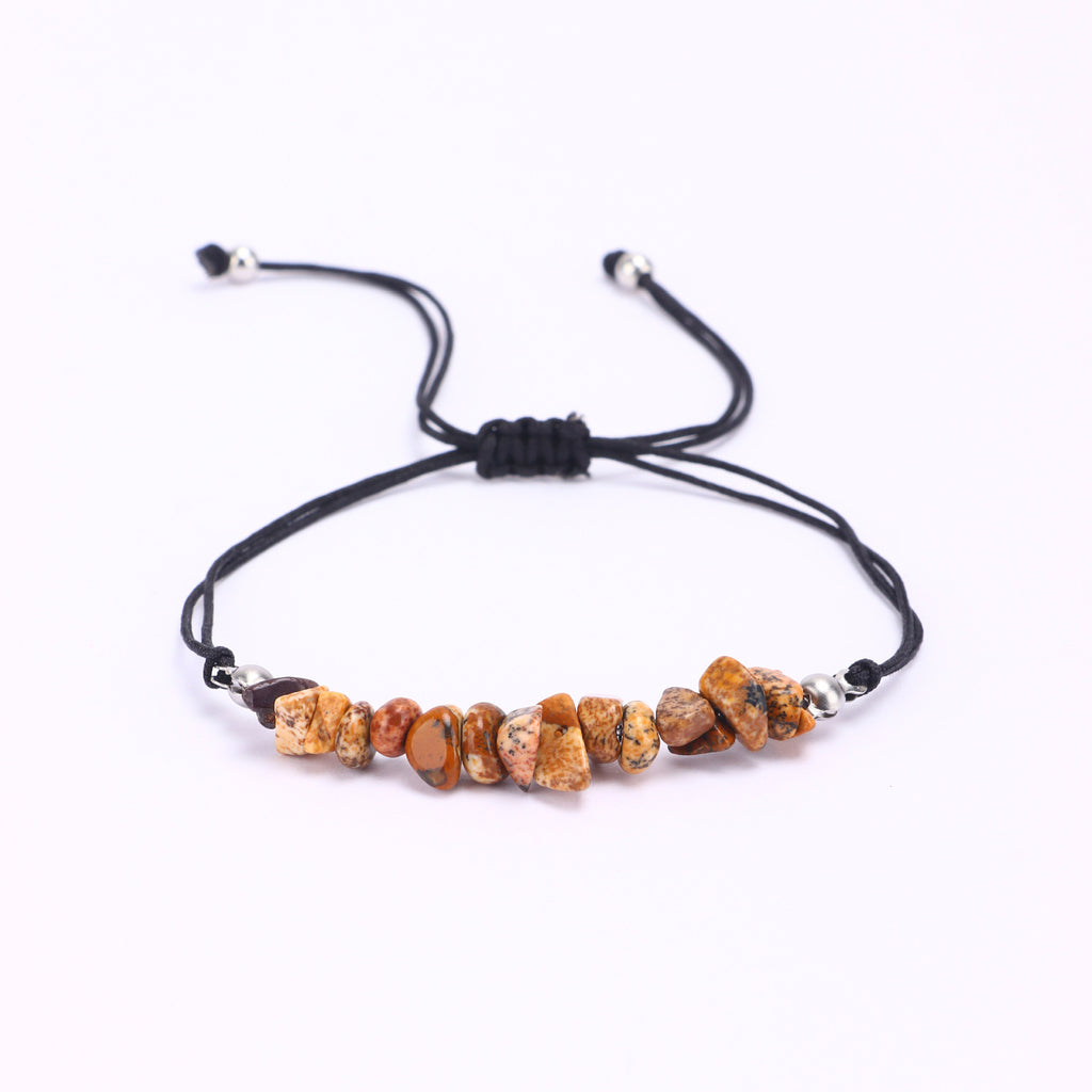 Women's Woven Crystal Stone Bracelet Women's Friendship Gift Simple Fashion Adjustable Amethyst Woven Bracelet