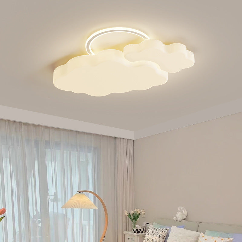 Full Spectrum Living Room Lamp Simple Modern Zhongshan Lighting Elegant Cream Style High-End Cloud Ceiling Lamp Set