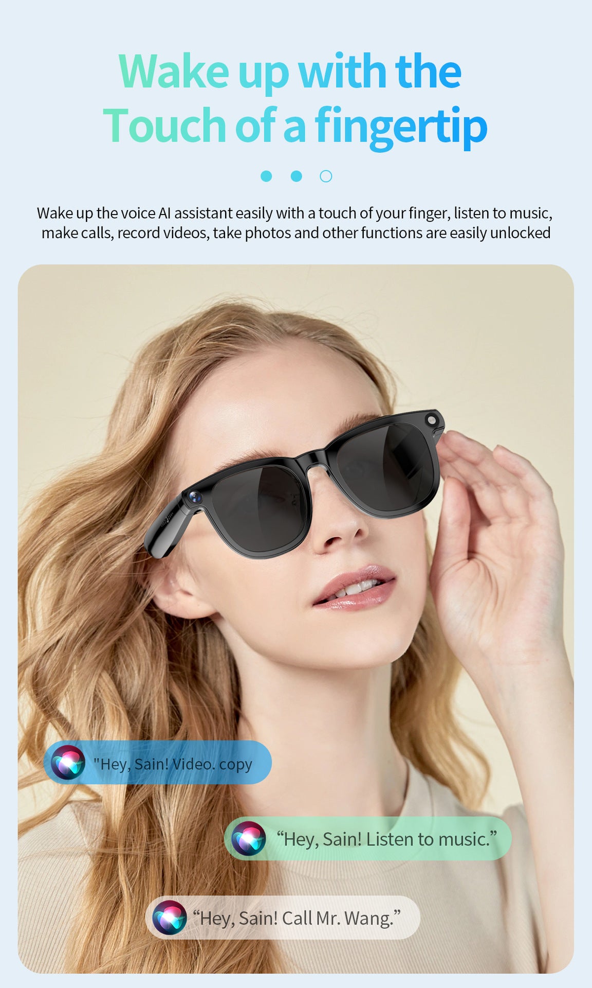 JS01 Pro Smart Glasses1200100 Megapixel Camera AI Simultaneous Translation Character Recognition Anti-Shake Video Recording Audio Recording