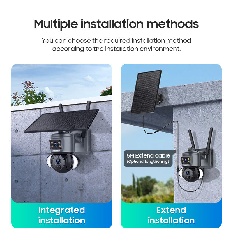 Exclusive Supply AOV Low Power Consumption All Day Recording Surveillance4G Hd600MP Solar-powered Gun Ball Linked Camera