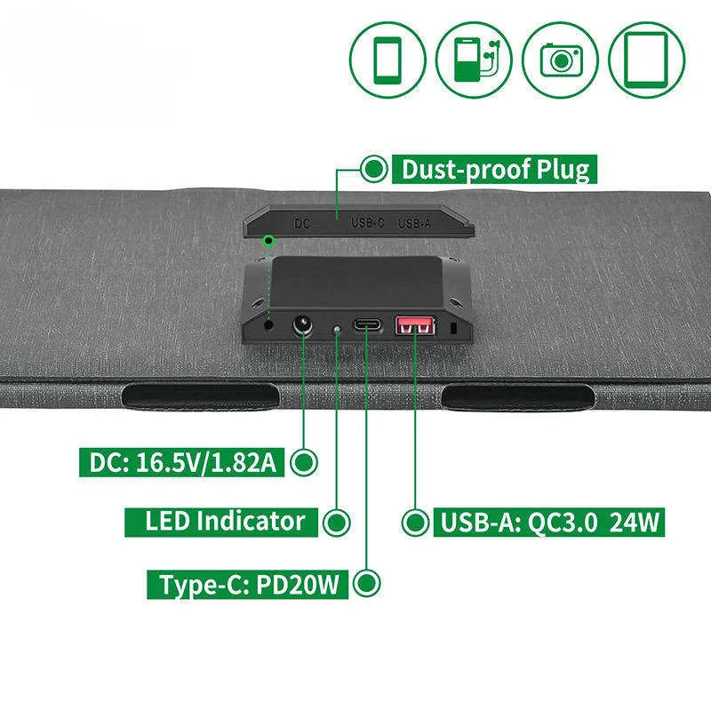 Solar Folding Bag30W Solar Photovoltaic Panel Outdoor Emergency Mobile Power Supply Solar Folding Bag