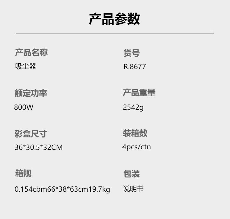 RAF Portable Multifunctional Household Vacuum Cleaner EU Standard for Bedroom and Living Room Handheld Strong Suction Vacuum Machine