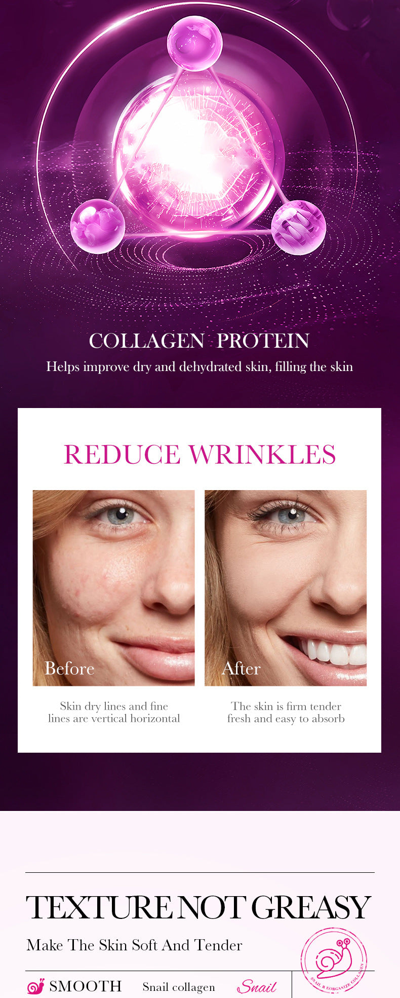 Snail Sleeping Mask SADOER Collagen Moisturizing and Nourishing No-Rinse Mud Mask Cross-Border Wholesale