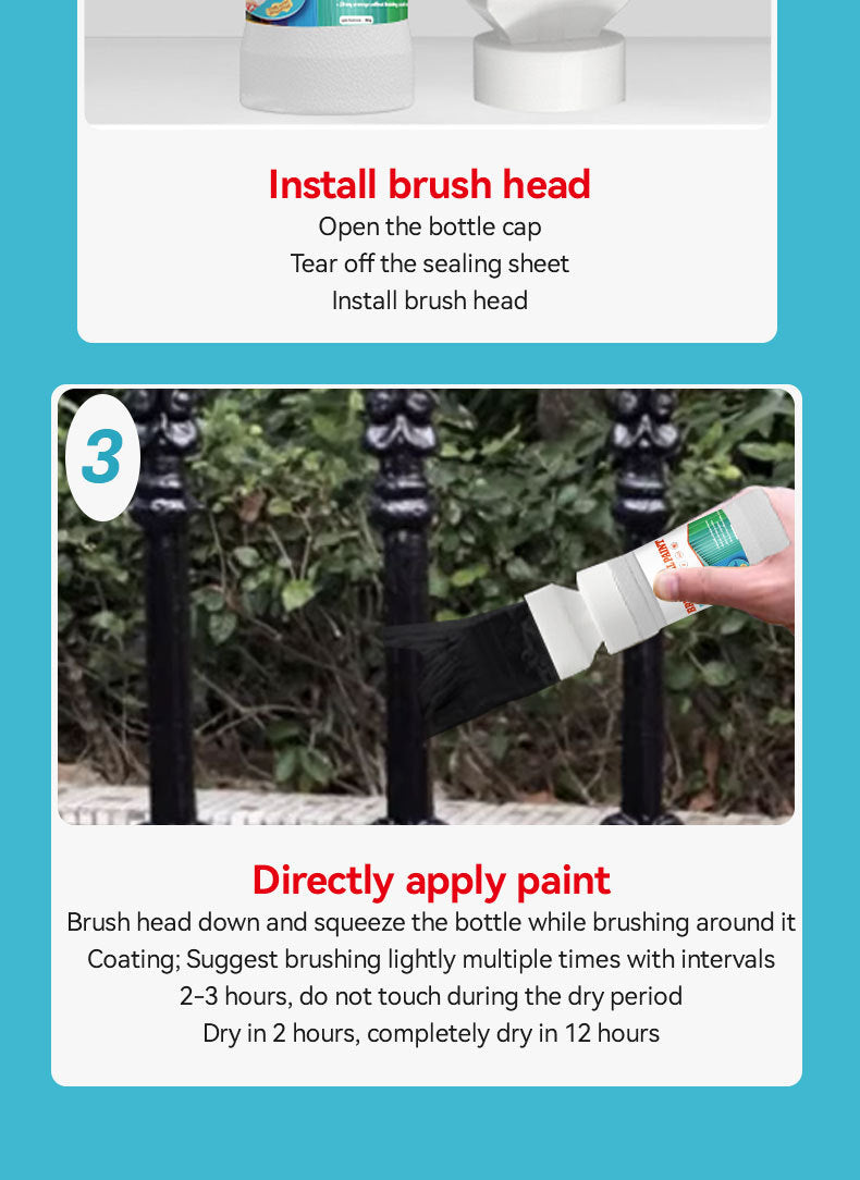 Metal Brush Paint Iron Door Window Railing Anti-Rust Water-Based Paint Balcony Renovation Color Change Coating Coloring