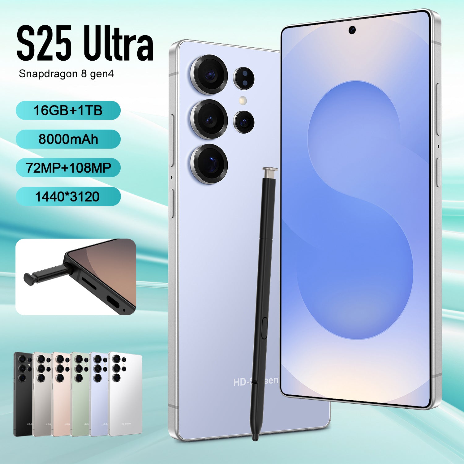 S25 Ultra Mobile phone with built-in stylus, large screen, Android15New Hot-Selling Bestseller5G Smartphone