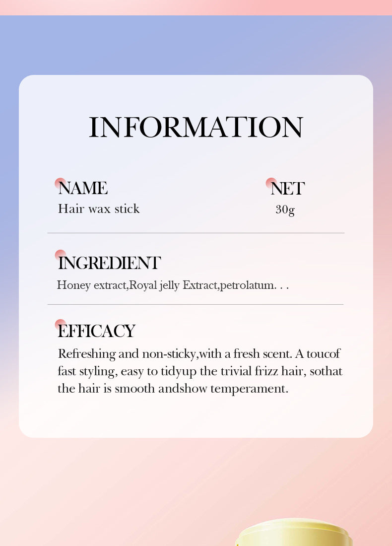 Fine Hair Styling Stick30g SADOER Styling Liquid for Taming Messy Hair Cross-Border Wholesale