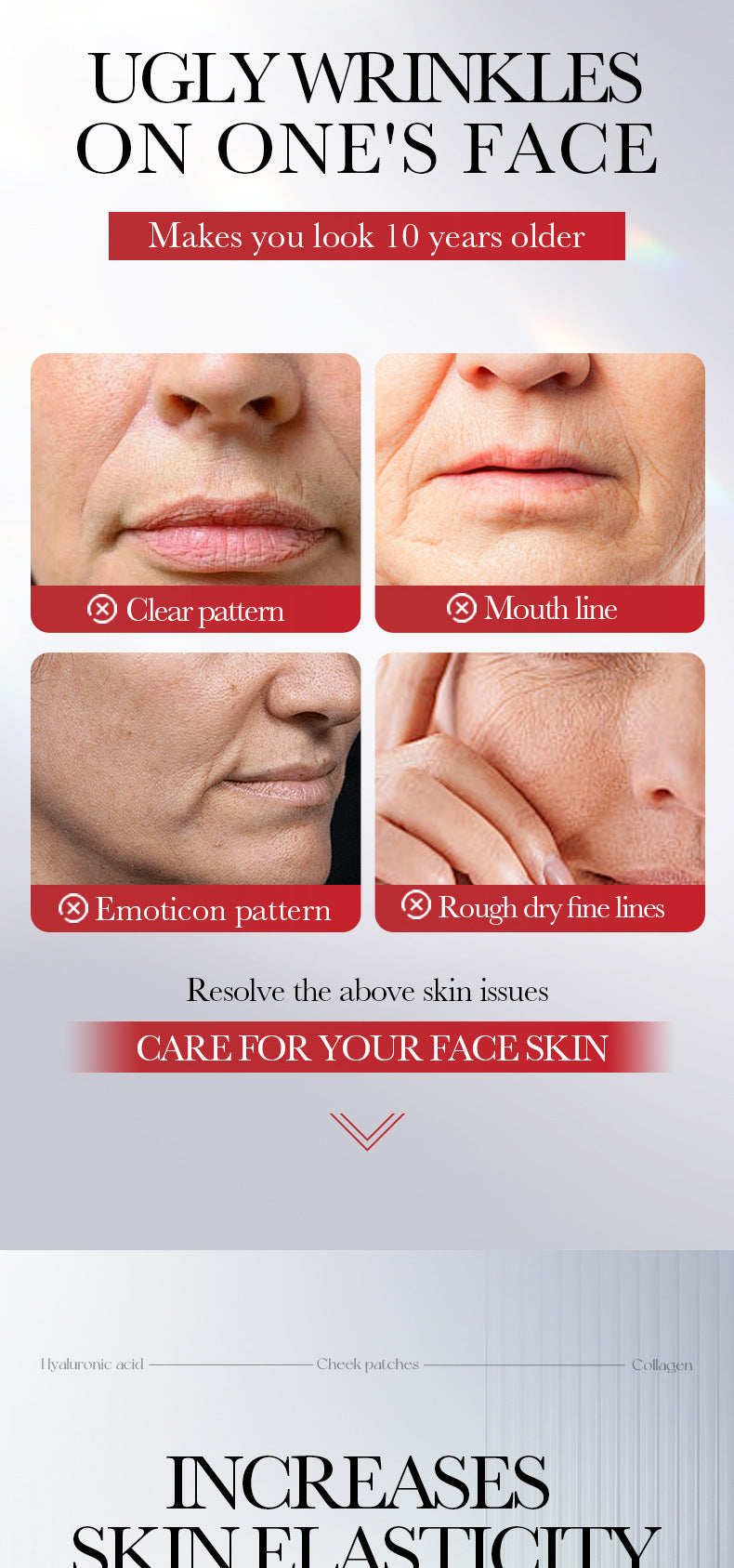 Hyaluronic Acid Microcrystalline Nasolabial Fold Patch SADOER Moisturizing nasolabial fold patches  wholesale