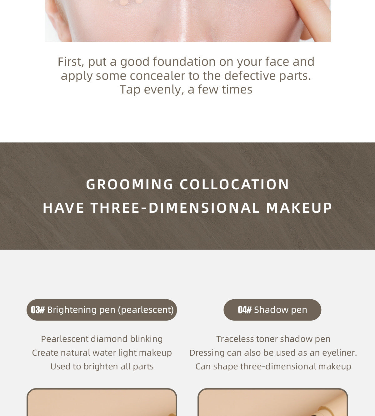 Fine Concealer Pen for Under-eye Dark Circles, Acne Marks, and Shadow Contouring Stick
