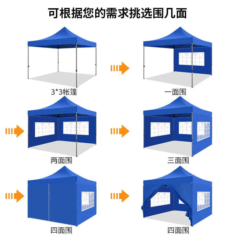 foreign trade four-corner folding tent12kg Hollow Frame Outdoor Activity Sunshade Rainproof Canopy with Enclosure
