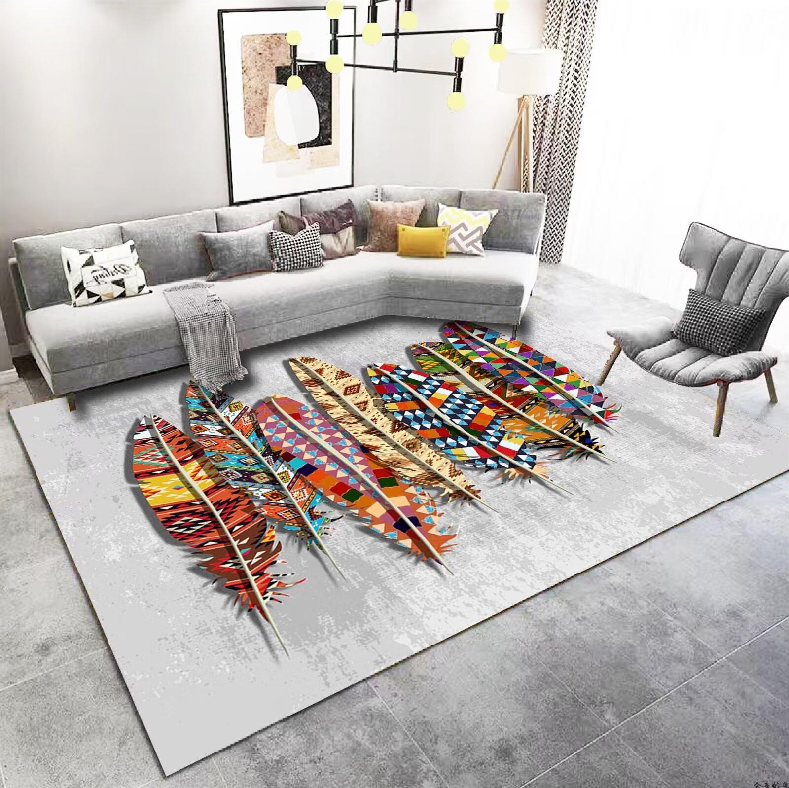 Carpet for Living Room, Stain-Resistant, Easy to Clean, Light Luxury Sofa Coffee Table Rug, Household Crystal Velvet Bedside Non-Slip Bedside Rug Wholesale