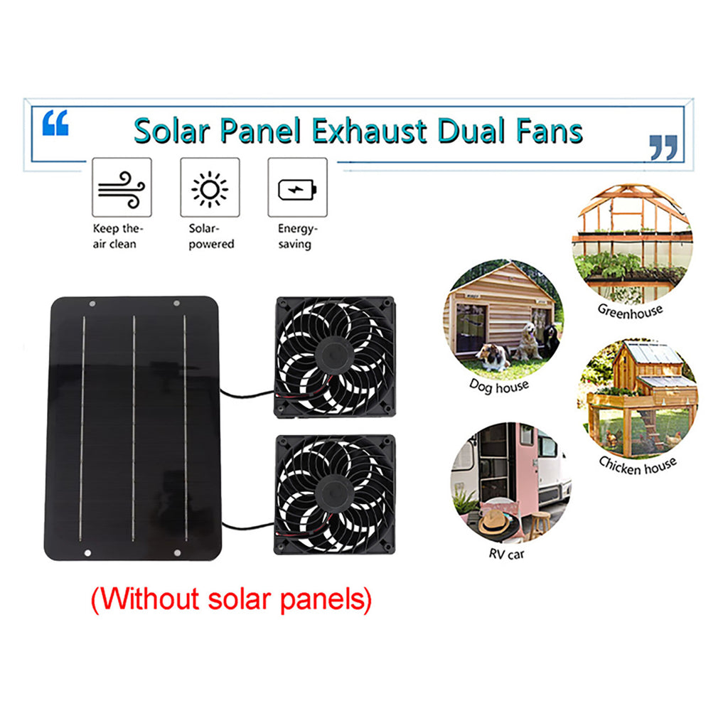 Exclusive Solar Photovoltaic Panel 10W with Dual Fan Radiator Solar Exhaust Fan for Cooling Pet Houses