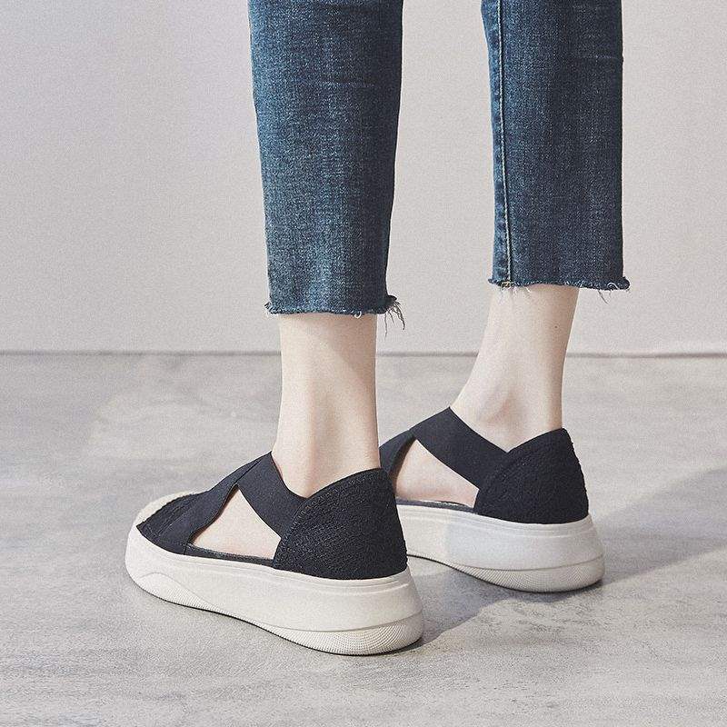 Women's Summer Fisherman Shoes2025New Trendy Hollow Breathable Thick-Soled Platform Shoes Slip-On Loafers Single Shoes