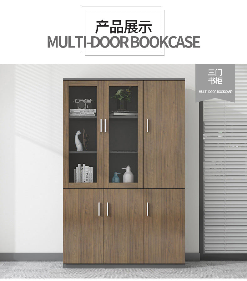 File Cabinet High Cabinet Wooden Simple Modern Archive Cabinet Document Cabinet Storage Cabinet Bookcase with Lock Office Cabinet