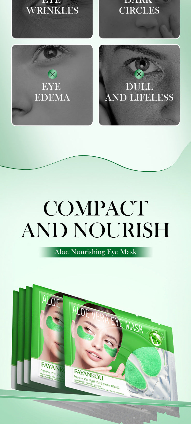 Eye Mask7.9g FAYANKOU24K Golden Aloe Vera Hydrating Nourishing Eye Mask Cross-Border Wholesale