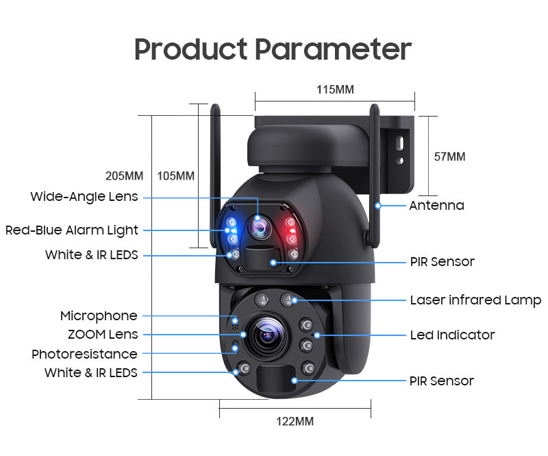 Dual Lens Dual Screen20Zoom7*24Solar Energy20W Hd600MP Metal Housing for Surveillance Camera
