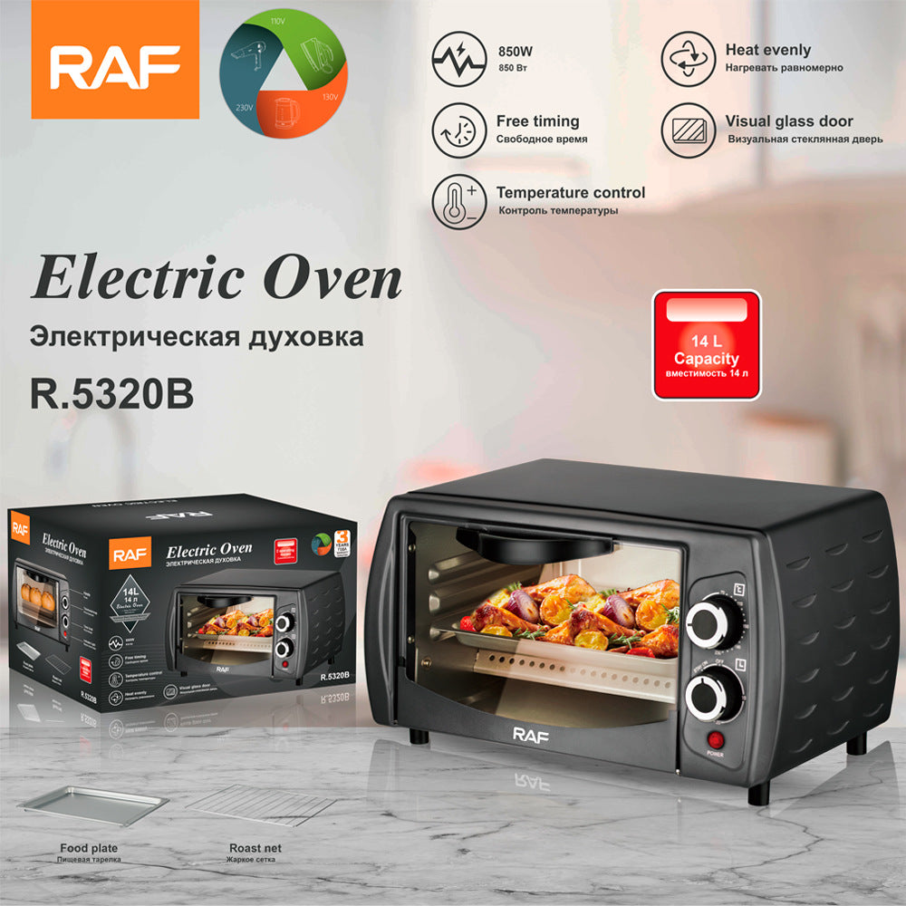 RAF European Standard Multifunctional Electric Oven for Home Use14L Mini Air Oven Multifunctional Bread and Cake Maker
