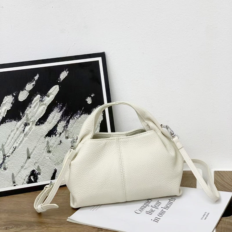 Unique Handbag2025New Handheld Cloud Genuine Leather Women's Bag Vintage Wrinkled Dumpling Bag Versatile Crossbody Bag