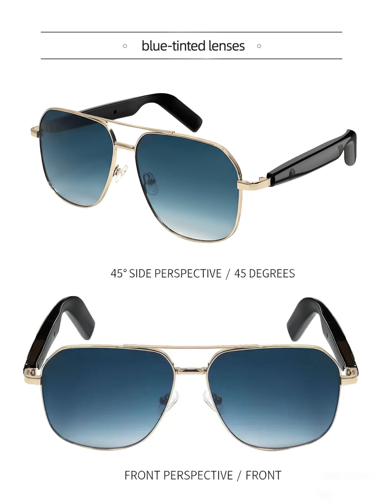 AI Bluetooth Smart Glasses Anti-Blue Light Translation Call Music Open-Ear Smart Bluetooth Glasses Headset