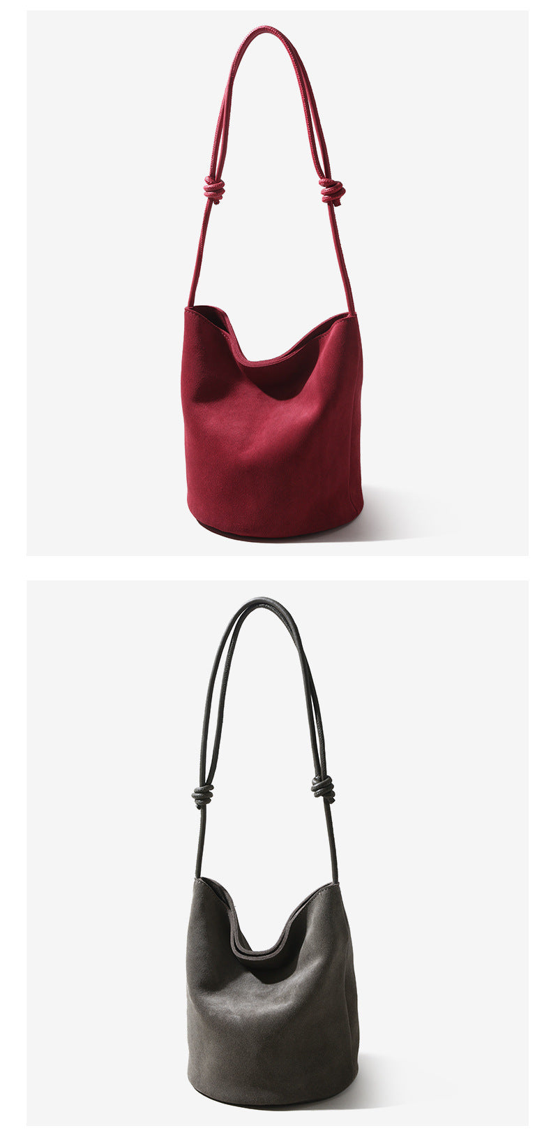 In Stock European and American Suede Underarm Bag for Women New Simple Casual Retro Matte Single Shoulder Crossbody Tote Bucket Bag