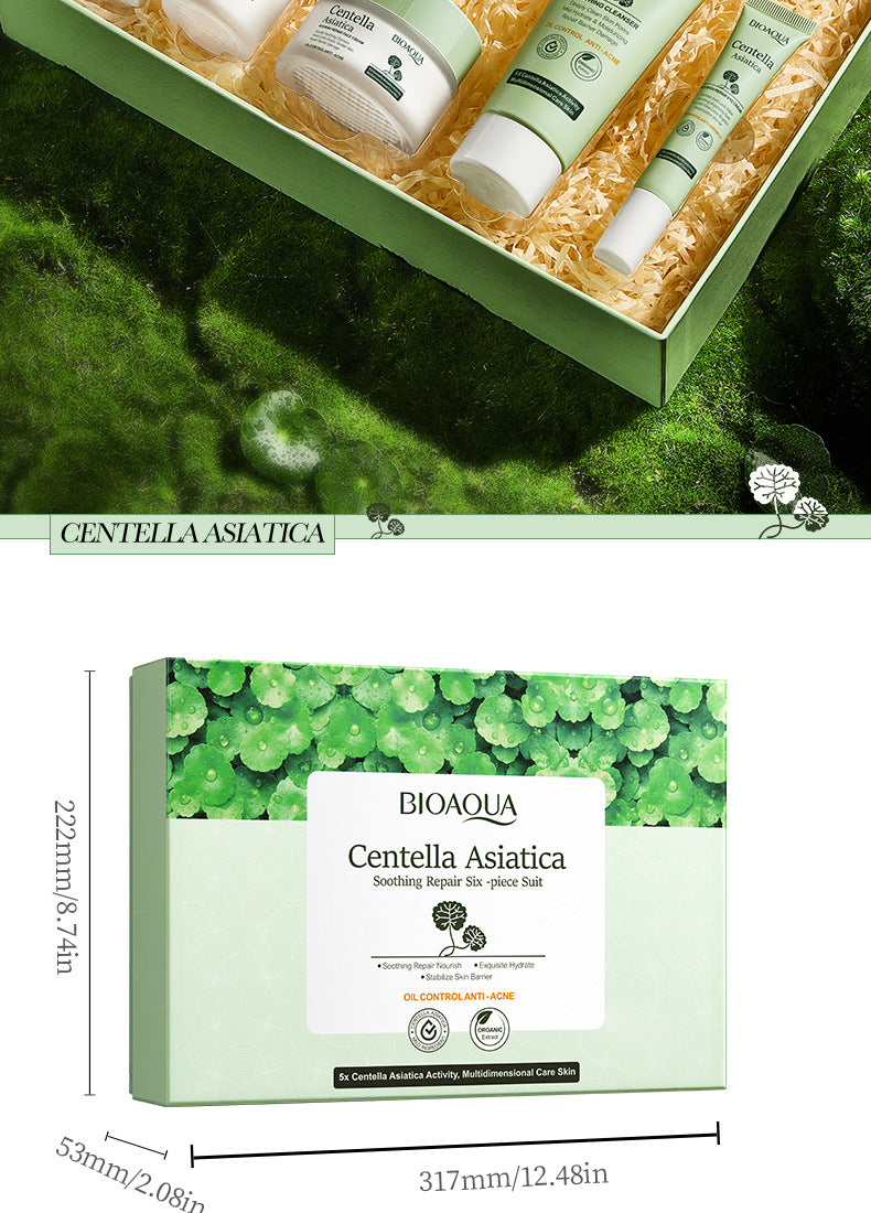 BIOAOUA Centella asiatica soothing and repairing six-piece set Moisturizing skin care product set  wholesale