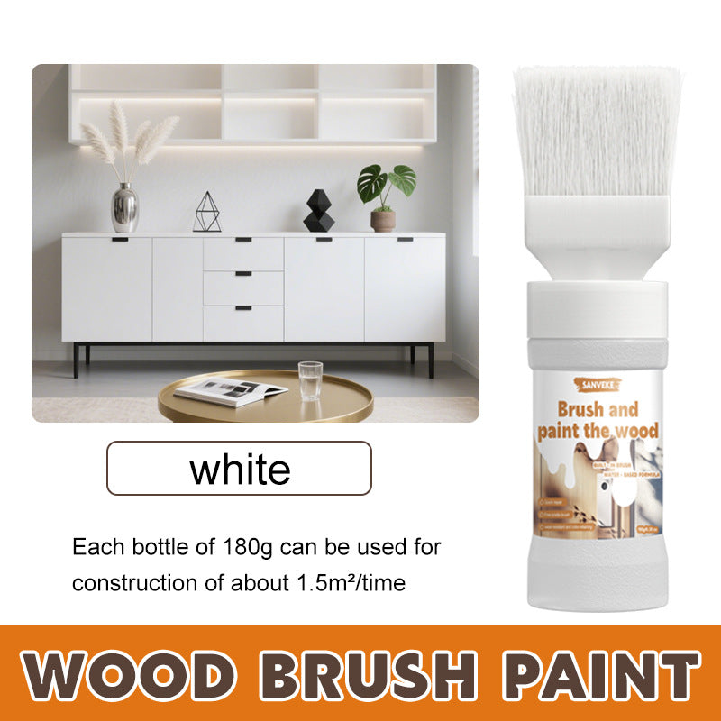 Hot Sale Odorless Water-Based Wood Paint with Brush for Furniture Renovation, Wood Door Color Change, Indoor and Outdoor Universal