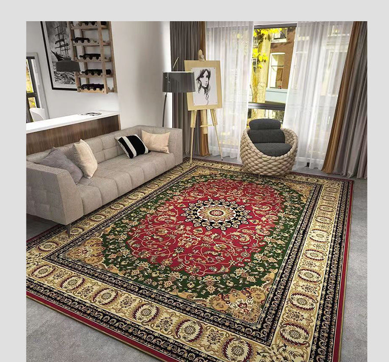 Bohemian Style Crystal Velvet Carpet Wear-Resistant and Dirt-Resistant Bedroom Non-Slip Bedside Rug Home Living Room Sofa Coffee Table Rug