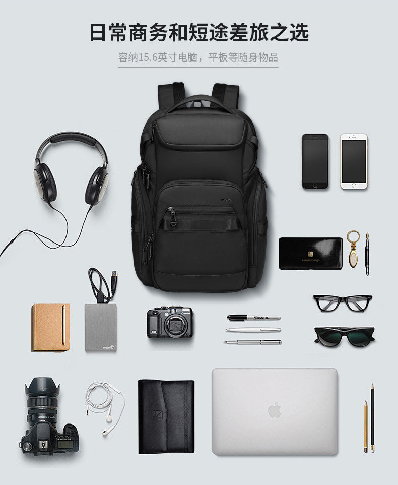 OZUKO Business Backpack Men's Computer Backpack Waterproof Large Capacity Commuting Simple High-end School Bag