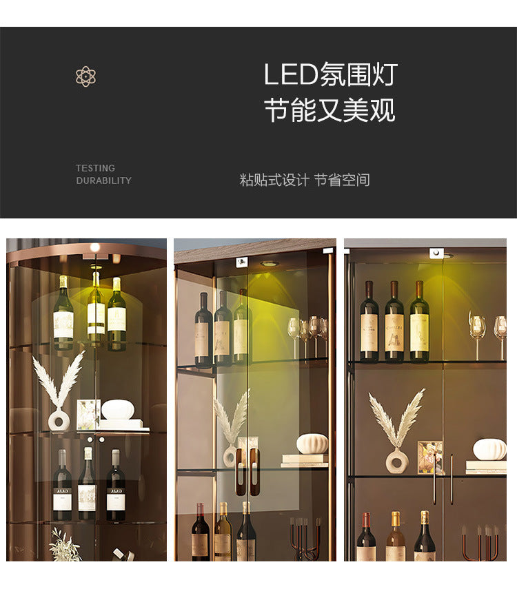 Custom Living Room Tempered Glass Small Wine Cabinet Handcrafted Display Cabinet Wall Triangle Cabinet Corner Decorative Storage Cabinet