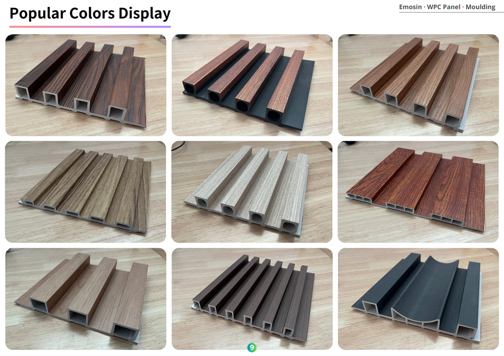 Indoor Outdoor Integrated Wood Plastic Waterproof Fluted Pvc Cladding Wpc Ceiling Panels for Interior Exterior